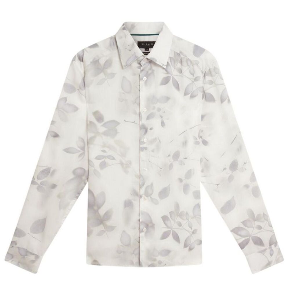 Ted Baker Mens Leaf Print Regular Shirt / White